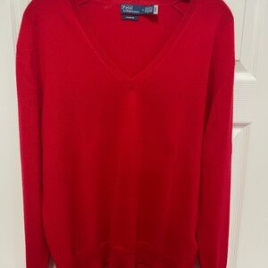 Ralph Lauren Red V-Neck Women's Sweater